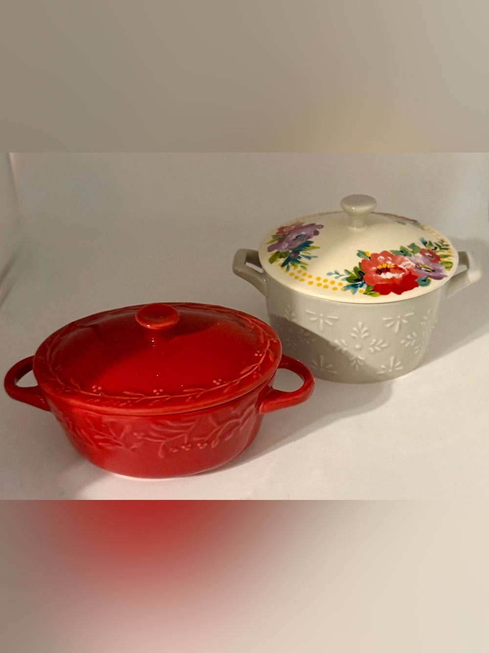 2 small Casserole Dishes Pioneer Woman “Sweet Romance Blossoms”(14.5 Ounce) + 1